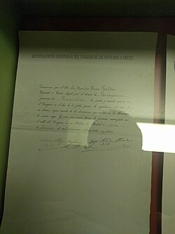 Certificado de diputado de 1886