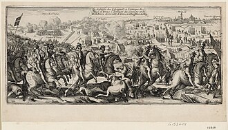 Representación histórica vinculada al conflicto y al desarrollo militar en torno al Sitio de Arras.