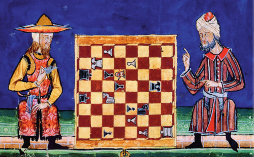 Miniatura del Libro del ajedrez, dados y tablas de Alfonso X el Sabio