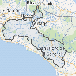 Mapa de la Provincia de San José en Costa Rica