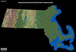 Relieve topográfico de Massachusetts