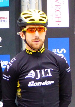 Russell Downing en una competición ciclista