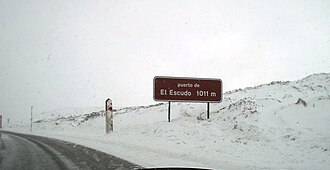 El puerto del Escudo completamente nevado durante el invierno