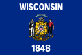 Escudo y bandera del estado de Wisconsin