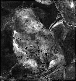 Reflectografía infrarroja de la Dama del unicornio de Rafael Sanzio