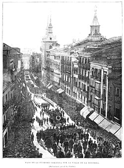 Cortejo fúnebre de José Zorrilla en Madrid