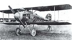 Réplica o modelo histórico de un biplano Albatros D.II similar al pilotado por Richthofen.