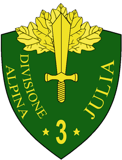Escudo de la división de montaña Julia.