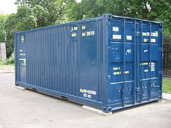 Un contenedor normalizado de 20 pies de largo, equivalente a 1 TEU.