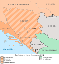 Mapa de Bosnia-Herzegovina en 1911
