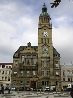 Vista arquitectónica de edificios históricos en Prostějov