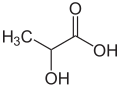 Estructura química del ácido láctico