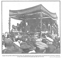 Mitin político de Lerroux en Valencia en 1911