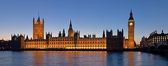 El Palacio de Westminster, sede del Parlamento británico.
