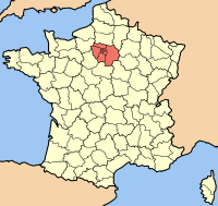 Ubicación de la región de Île-de-France en el mapa de Francia