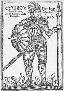 Ilustración antigua de Erik el Rojo basada en una publicación de 1688