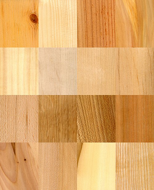 Muestras de diferentes tipos de madera