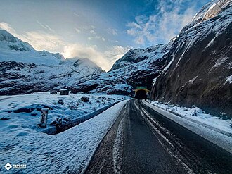 Vista panorámica del Túnel Punta Olímpica en la región de Áncash