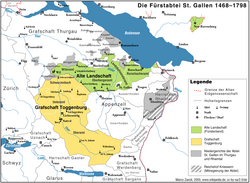 Mapa histórico de los territorios de San Galo