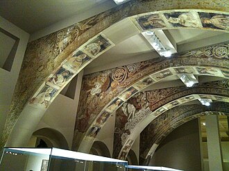 Fragmento de las pinturas murales de la sala capitular del Monasterio de Sigena.