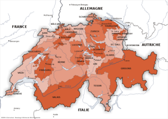 La Confederación Helvética y sus 26 cantones.