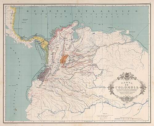 Mapa histórico de la conquista de Colombia y el dominio español