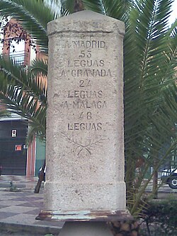 Representación histórica de una antigua medida de distancia