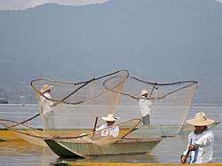 Pesca en Pátzcuaro, Michoacán, México