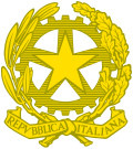 Versión dorada del emblema nacional italiano