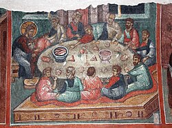 Fresco del Monasterio de Kremikovtsi que representa la Última Cena
