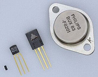 Representación de un transistor con indicaciones de su tamaño y encapsulado