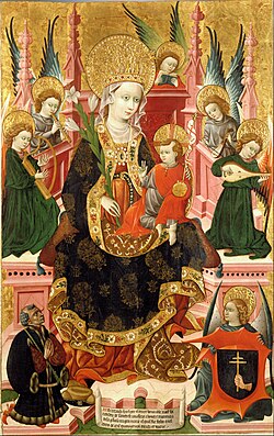 Virgen de Mosén Esperandeu de Santa Fe (1439), templo sobre tabla conservado en el Museo Lázaro Galdiano
