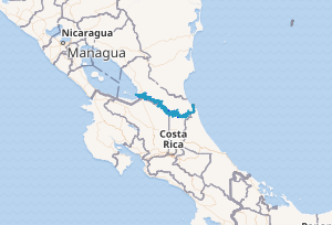 Mapa histórico del área geográfica del río San Juan