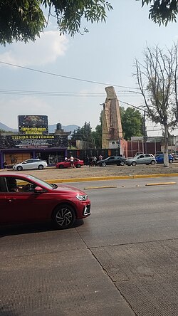 Fachada exterior del Templo Santa Muerte en Tultitlán, Estado de México