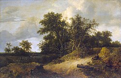 Paisaje con una casa en una arboleda