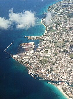 Vista aérea panorámica de Bridgetown