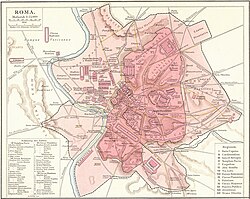 Mapa de la ciudad de Roma en la antigüedad clásica