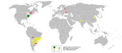 Mapa de producción mundial de soja