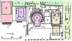 Mapa detallado de la zona arqueológica del Largo di Torre Argentina