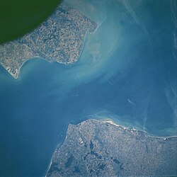 Vista de satélite del paso de Calais