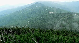 Vista del monte Mitchell en Carolina del Norte