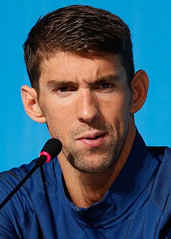 Fotografía de perfil de Michael Phelps como medallista olímpico
