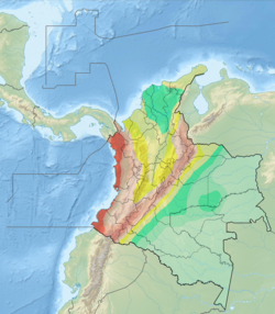 Mapa de actividad sísmica en Colombia