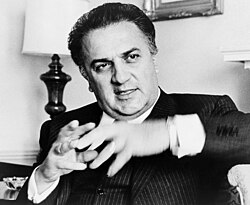 Retrato fotográfico de Federico Fellini tomado en 1965