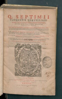 Opera omnia de Tertuliano, edición de 1598