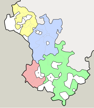 Mapa de las comunidades de aldeas en Aragón