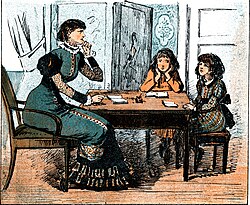 Ilustración humorística de la revista danesa Punch correspondiente a 1880.