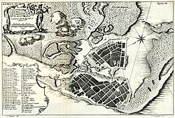 Plano fortificado de Cartagena de Indias del siglo XVIII
