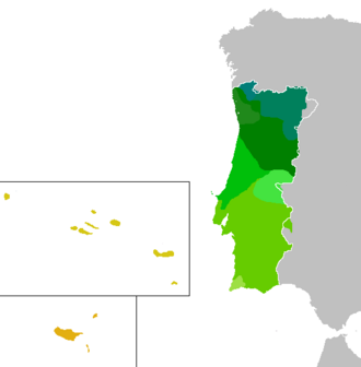 Lugares donde se habla el portugués europeo.
