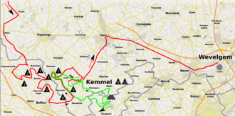 Detalles y mapa gráfico de la carrera Gante-Wevelgem 2018